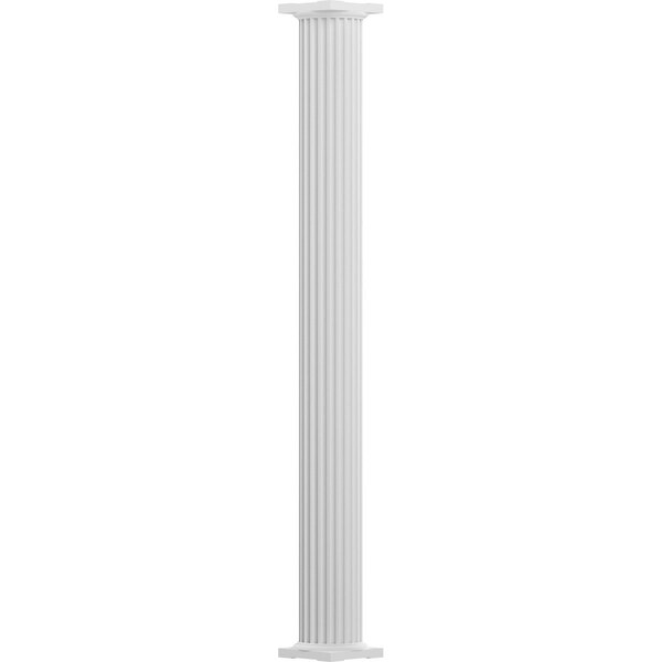 Ekena Millwork 15" x 12' Endura-Aluminum Column, Round Shaft (For Post Wrap Installation), Non-Tapered, FLuted EA1512RNFSBTUTU - main